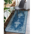 thumbnail image 2 of Unique Loom Bromley Collection Area Rug - Midnight (2' x 8' 8" Runner Navy Blue/Ivory), 2 of 6