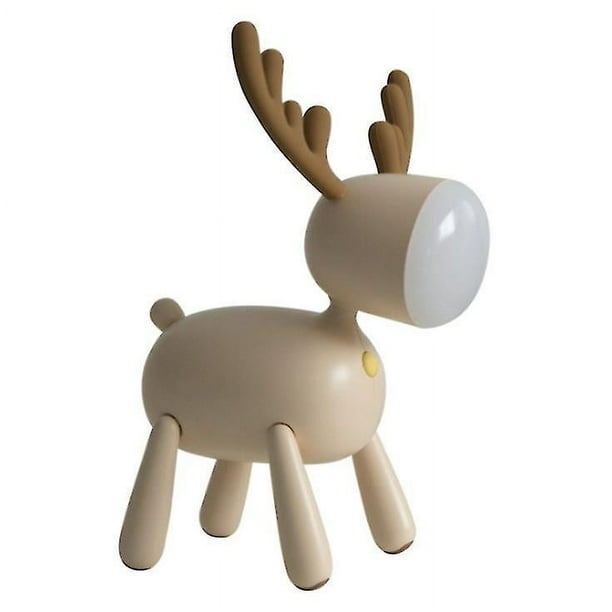 Lámpara de mesa LED de reno navideño, carga USB, luz de noche, lámpara de mesa universal ()