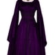 thumbnail image 4 of Qarigey Vestido maxi con cinturón de fiesta de manga larga y cuello para mujer Disfraz de Halloween Cosplay Vestidos púrpura XL, 4 of 4