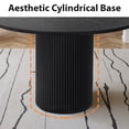 thumbnail image 7 of KithKasa 40'' Round Dining Table for 4, Circle Kitchen Dinner Table with Cylindrical Pedestal, Large Wood Dining Room Table,Black, 7 of 7