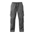 thumbnail image 4 of WIZUTIZ Men's Workwear Pants Heavy Duty Multi-Pocket Ripstop Canvas Straight Leg Reinforced Stitching Belt Loops Trousers Mid Rise Relaxed Fit Casual Outdoor Mechanic Carpenter Trousers, 4 of 5