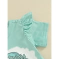 thumbnail image 6 of Jxzom Toddler Baby Girl Easter Outfit 6 12 18 Months 2T 3T 4T Carrot Print Ruffle Short Sleeve T-Shirt Flared Pants Summer Clothes Set, 6 of 8