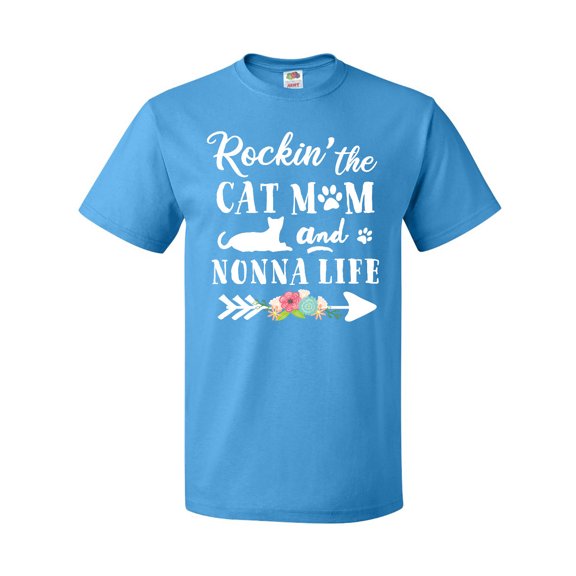 Inktastic Rockin' the Cat Mom and Nonna Life T-Shirt