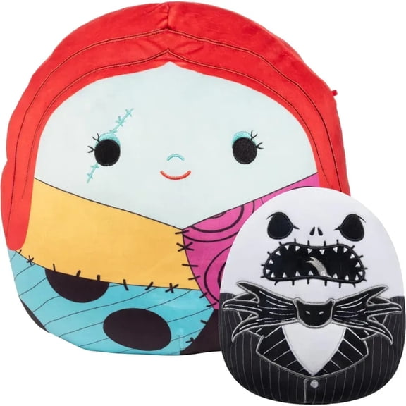 Squishmallows Disney Nightmare Before Christmas Set - 14" Jumbo Sally & 8" Jack Skellington - Get Two Official Jazwares Plush for Less - Squishy Stuffed Animal Toy Gift for Kids, Girls, Boys