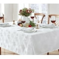 thumbnail image 4 of Christmas Fancy White and Silver Metallic Snowflake 60 x 120 inch Rectangle Fabric Dining Tablecloth, 4 of 6