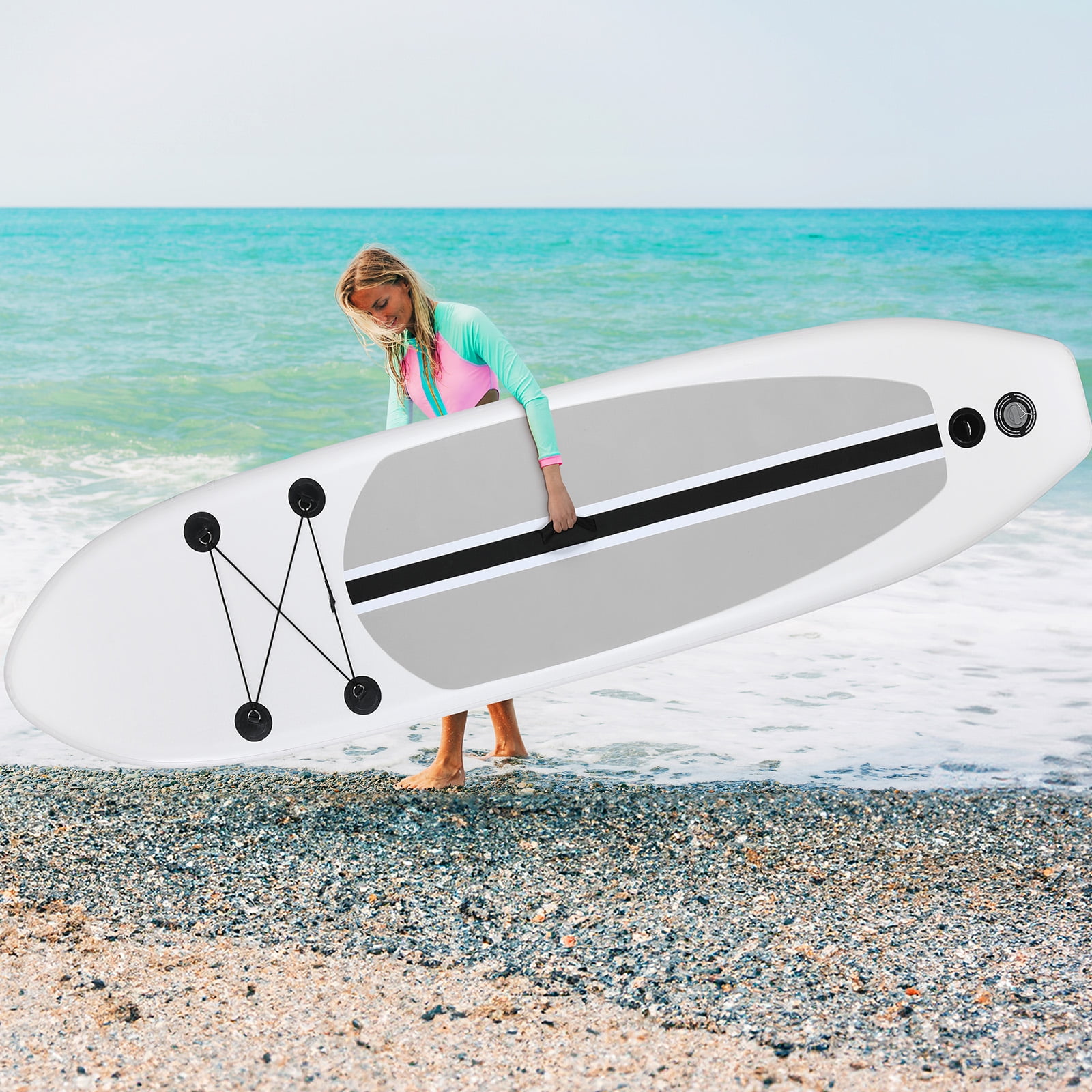 Arlopu 10FT Inflatable Stand Up Paddle Board, Paddleboard with Premium SUP Accessories for All Skill Levels, Non-Slip Deck