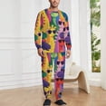 thumbnail image 2 of Cute Dinosaur with Sunglasses Men's Pajama Set Sleepwear Pjs Lightweight Long Sleeve Crewneck Shirts and Bottoms Soft Comfy Sleep Sets XL, 2 of 5