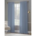 thumbnail image 4 of Blue Pure Color Sheer Curtains 108 Inch Length 2 Panels Set Window Treatments, Aesthetics Contemporary Luxury Rod Pocket Semi Curtains for Living Room/Bedroom/Kitchen Décor, 104"W x 108"L, 4 of 7
