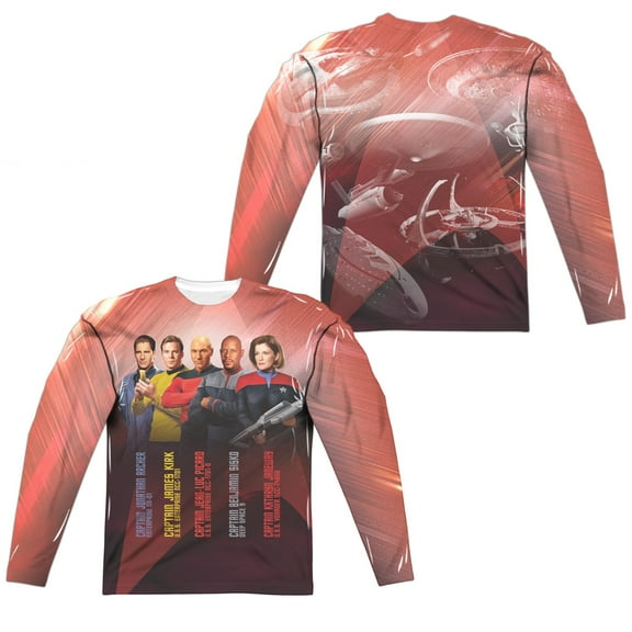 Star Trek - Captains (Front/Back Print) - Regular Fit Long Sleeve Shirt - Medium