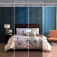 thumbnail image 5 of Bebejan Blue Blossom 5 Piece Comforter Set, King, Taupe, 220 Thread Count, 100% Cotton Sateen, Reversible, 5 of 10
