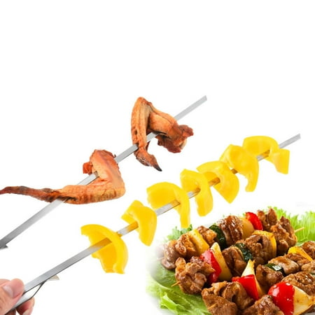 

XWQ 10Pcs Grill Skewer Twist Anti-rust Stainless Steel Simple Operation Barbecue Stick for BBQ