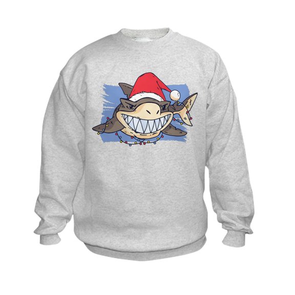 CafePress - Christmas Shark Sweatshirt - Kids Sweatshirt, Youth Crew Neck Sweatshirt