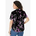 thumbnail image 2 of Roaman's Women's Plus Size Kate Short Sleeve Easy Cotton-Blend Button-Front Shirt, 2 of 4