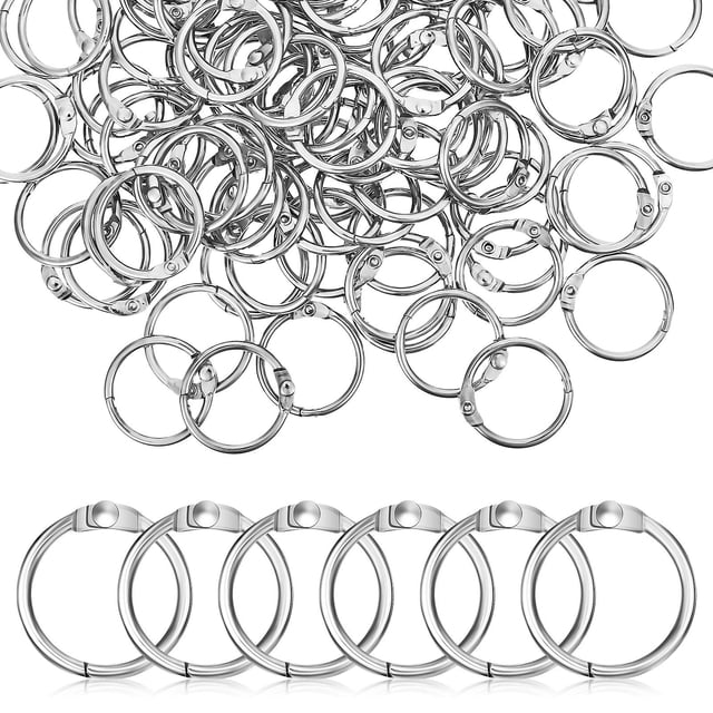 TABLZONE 120Ud Anillos De Metal Plateados Para Con Seguro Para Organizar Notas