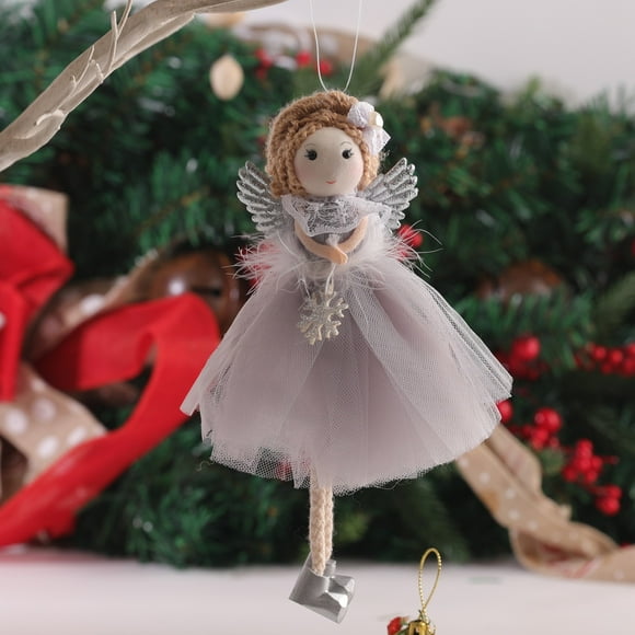 Décorations de Noël Extérieures Hangs Ange Ornements Poupée Ange de Noël Décorations Suspendues Arbre de Noël Peluche Décorations Mignonnes Pendentif Ange Peluche de Noël