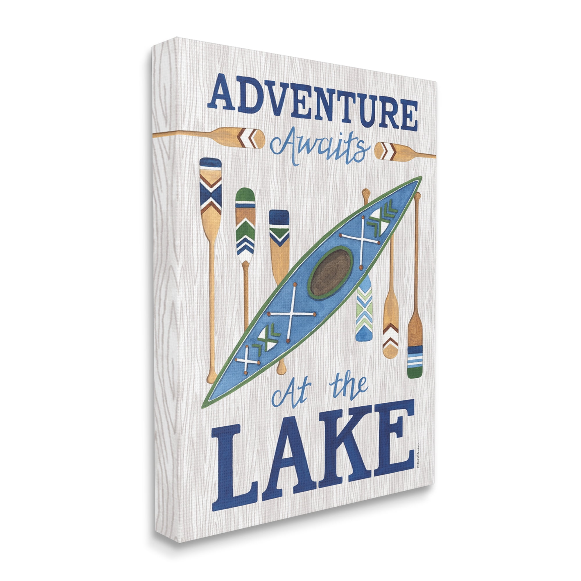 Stupell Industries Adventure Awaits Lakehouse Transportation Painting Gallery Wrapped Canvas Print Wall Art, 16 x 20