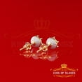 thumbnail image 4 of King of Bling's 10K Real Yellow Gold with 0.10 CT Real Diamond Men's/Women's Stud Round Earrings, 4 of 12