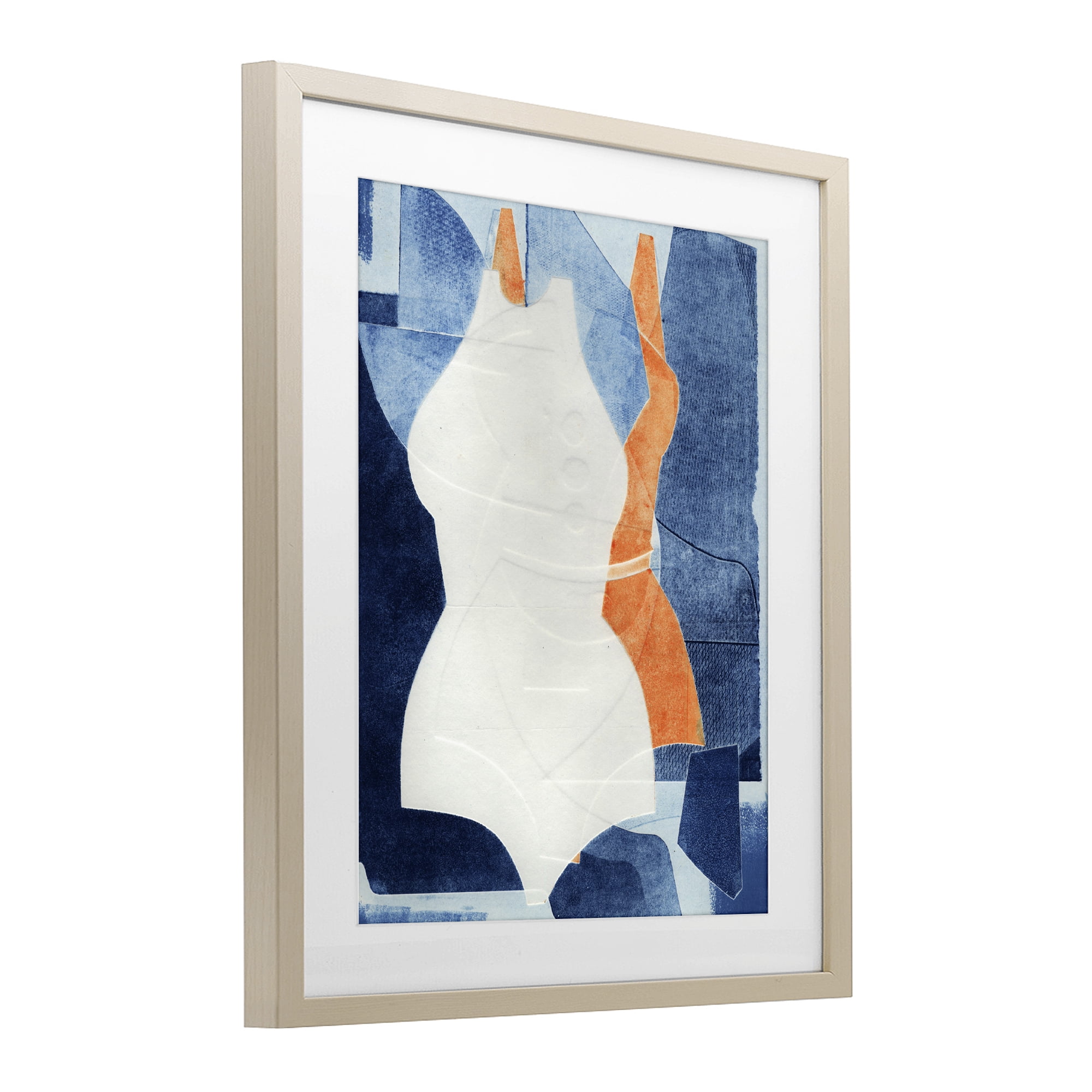 Stupell Industries Abstract Fashion Shapes Blue Birch Framed Print Under Glass, design by Stacy Milrany