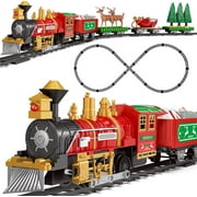 Fun Little Toys 30 Pcs Christmas Electronic Classic Railway Train Set,Xmas,Birthday Gifts for Boys,Girls