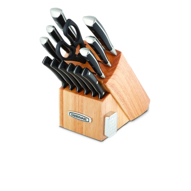 Farberware 14 Piece Edgekeeper Built In Sharpener Knife Block Set Walmart Com Walmart Com