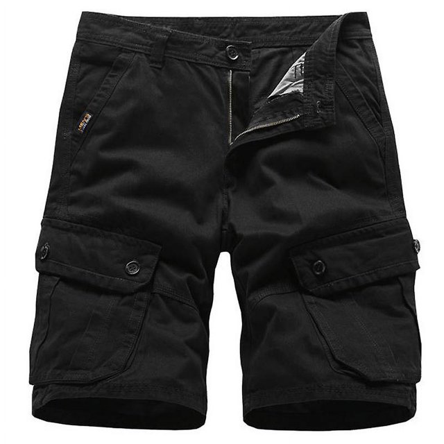 Mens Cargo Shorts Buttons Summer Outdoor Hiking Multi-pocket Work Utility Pants