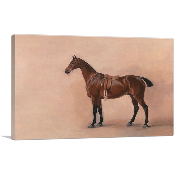 ARTCANVAS Study of a Saddled Bay Hunter 1828 Canvas Art Print by John Ferneley - Size: 12" x 8" (0.75" Deep)