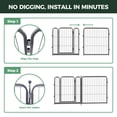 thumbnail image 4 of FXW Garden Fence Outdoor for the Yard – 24in(H) x 15.2ft(L) Heavy Duty Metal Animal Barrier for Dog, No Dig Decorative Dog Fence, 8 Panels, Silver, 4 of 6