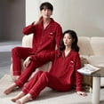 thumbnail image 4 of Amante de la Navidad ropa de dormir roja pareja conjuntos de 2 piezas primavera otoño Mujer pijamas conjuntos Pijama Mujer, 4 of 4