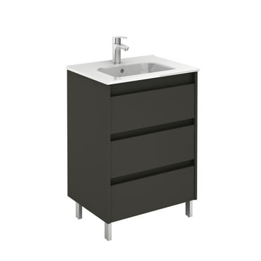 Royo Group USA 24" Sansa 3 Drawer Anthracite with Ceramic Top