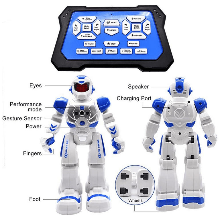 Rc Robot Jouet, Gesture Sensing Remote Control Robot pour les enfants de 3  + ans Garçons Filles Cadeau d'anniversaire, chaud!