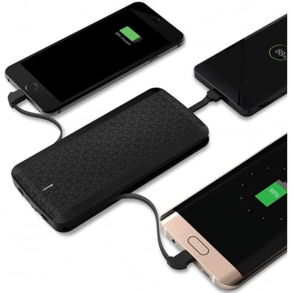 For Google Pixel 7a - 8000mAh Power Bank, Charger Backup Battery Portable Built-in Cables All-in-One Slim External D3Q