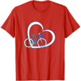 thumbnail image 1 of Bicycle Love Blue Bike Bicycle Heart Cycling Riding Lovers T-Shirt, 1 of 1