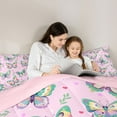 thumbnail image 4 of Feelyou Cartoon Butterfly Bedding Comforter Set 7pcs, Cute Love Heart Queen Bedding Sets, 4 of 8