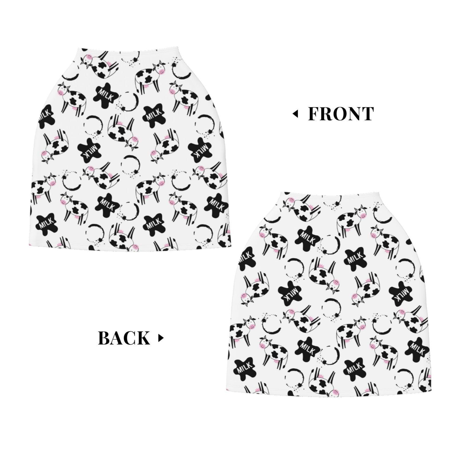Fotbe Cute Cow and Milk Stains Pattern Car Seat Covers for Babies, Nursing Breastfeeding Cover Infant Carseat Canopy, Soft Stretchy Carrier Cover