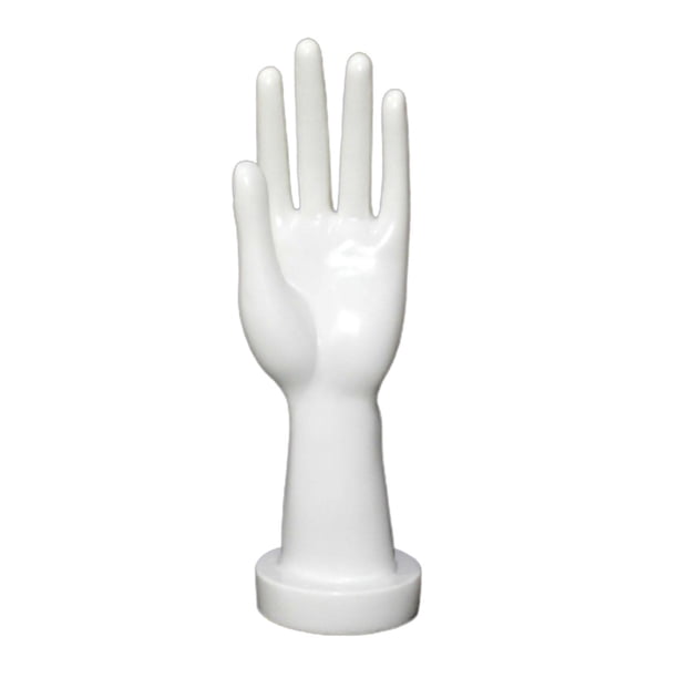 Exhibidor de joyas con forma de mano de maniquí, soporte para pulseras y collares, para entrenamiento en arte de uñas. blanco