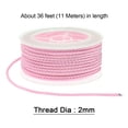 thumbnail image 2 of Nylon Hilo Cordel Rebordear Cordón 2mm Extrafuerte Trenzado Nylon Artesanía Cuerda para Pulseras Joyería Fabricación Bricolaje Artesanías 11M/36 Pies, Claro Rosa, 2 of 7