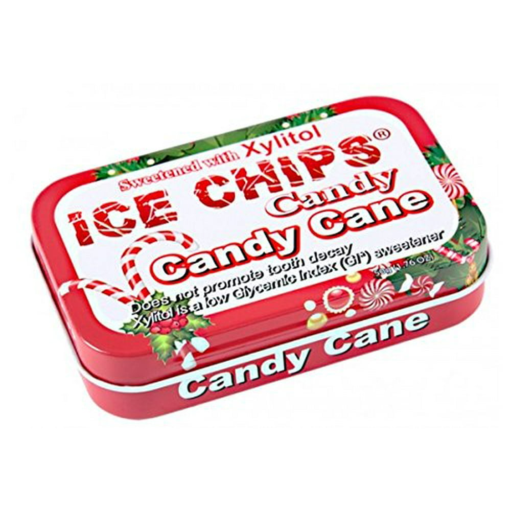 Ice Chips Candy naturally sweetened with xylitol Candy Cane 1.76 ounce