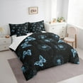 thumbnail image 3 of Manfei Dreamy Butterfly Child Bedding Comforter Set 7pcs, Blue Dandelion Queen Bedding Sets, Mystic Starry Sky Lightweight Room Decor, 3 of 7