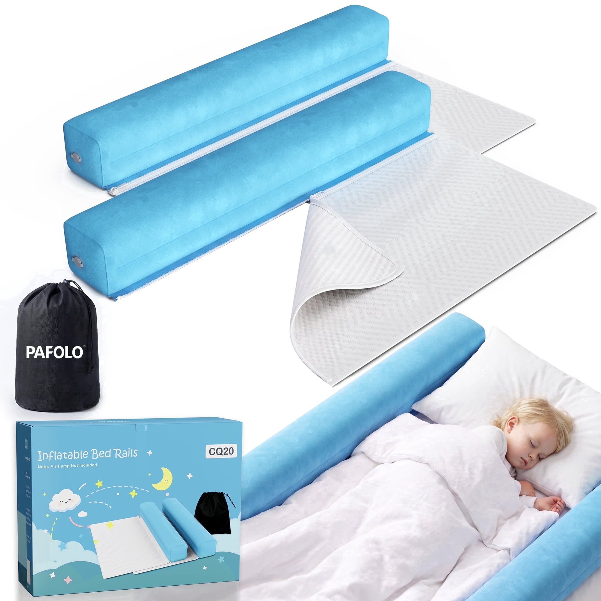 Inflatable Bed Rail for Toddlers 2 Pack