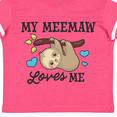 thumbnail image 4 of Inktastic My Meemaw Loves Me with Sloth and Hearts Boys or Girls Toddler T-Shirt, 4 of 5