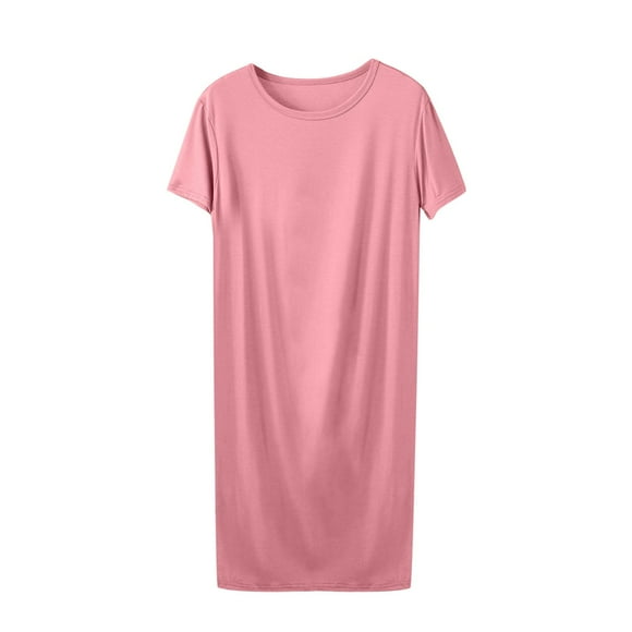 Yuyuzo Ekouaer Womens Nightgowns for Women Short Sleeves V Neck Sleepwear Plus Size Sleepshirt Short Nightshirt Tshirts Dress S-XXL