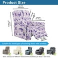 thumbnail image 3 of Renewold Butterfly Violet Stretch Recliner Chair Cover Washable Couch Cover Recliner 4 Pieces Polyester Spandex Reclining Slipcover Furniture Protector for Reclining Sofa, 3 of 8