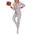 thumbnail image 2 of Pijama de copo de nieve para mujer, Pelele de una pieza de manga larga, mono cálido para adultos, ropa de dormir de Navidad, 2 of 3