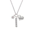thumbnail image 2 of Delight Jewelry Silvertone Mini Star of David with Pink Crystal Always My Mother Bar Zoe Necklace, 2 of 4