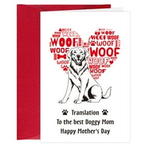WaaHome Mother's Day Card for Mom - 5.5"x8" Funny Dog Mom Card with Envelope Best Mother's Day Gift for Women Dog Moms Mommy Mama from Dog