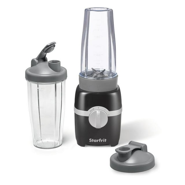Starfrit Personal Blender - Two 828ml Cups - Stainless Steel Blade - High, Low & Pulse Modes - 300W - Black