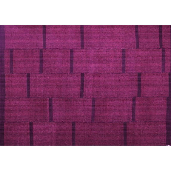 Ahgly Company Indoor Rectangle Abstract Pink Contemporary Area Rugs, 7' x 9'