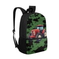 thumbnail image 2 of Binienty Red Tractor Printed School Backpack for Kids 6-14, 17 Inch Large Capacity Bookbag with Laptop Pocket, Customizable Strap Casual Travel Daypack for Students, 2 of 6