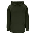 thumbnail image 7 of Lenpel Women's Fashion Hoodies Casual Long Sleeve Solid Color Hooded Tunic Sweatshirts Loose Pullover Tops with Pocket(Army Green,Small), 7 of 7
