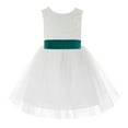 thumbnail image 2 of Ekidsbridal White Backless Lace V-Back Holy Communion Baptism Christening Dress for Flower Girls 206T 10, 2 of 3